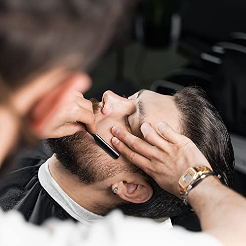 ASIPRO Navaja de Afeitar Barbero con 10 Cuchilla Afeitar Barbero y Estuche de Almacenamiento Clásica Navaja Peluqueria Profesional