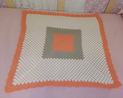 ATELIE ALAIA Manta para bebé, hecha a mano, mantas para bebé, mantas de crochet muy suaves para bebé. Baby Blanket, ganchillo.