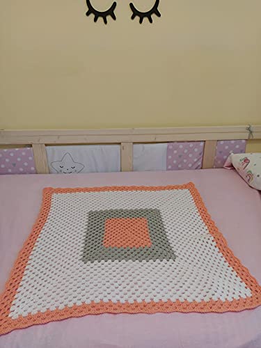 ATELIE ALAIA Manta para bebé, hecha a mano, mantas para bebé, mantas de crochet muy suaves para bebé. Baby Blanket, ganchillo.