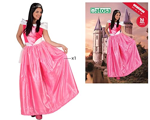 Atosa disfraz princesa de cuento rosa mujer adulto XL