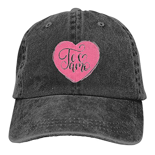 ATUEMACO Te Amo Caligrafía Traducción al español Unisex Gorra de Casquette Suave Sombrero de Moda Gorras Ajustables Vintage Sombrero de Vaquero Deportivo de algodón