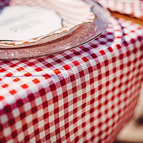 Au plaisir des Ojos Camino de mesa Guinguette de lino Vichy rojo, 5 m x 29 cm