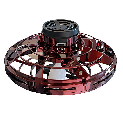 Aumotop UFO Mini Drone, Fingertip Upgrade Flying Spinner Juguete de Descompresión para Adultos y Niños, Control de Mano de 360° Rotación con Luces LED