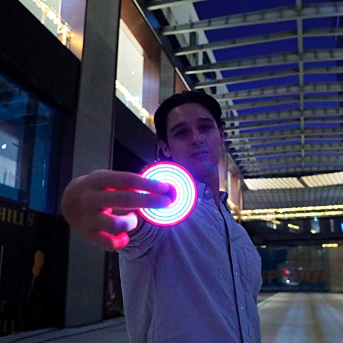 Aumotop UFO Mini Drone, Fingertip Upgrade Flying Spinner Juguete de Descompresión para Adultos y Niños, Control de Mano de 360° Rotación con Luces LED