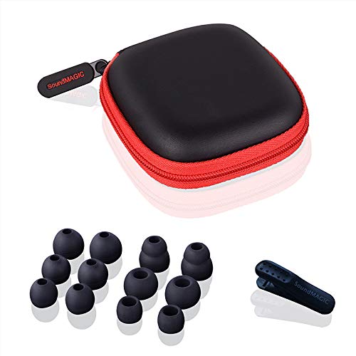 Auriculares internos con micrófono, SoundMAGIC Auriculares con Cable para teléfonos Inteligentes, Conector Universal de 3,5 mm, cancelación de Ruido, Graves potentes(E10C, Gunmetal)