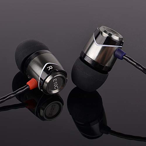 Auriculares internos con micrófono, SoundMAGIC Auriculares con Cable para teléfonos Inteligentes, Conector Universal de 3,5 mm, cancelación de Ruido, Graves potentes(E10C, Gunmetal)
