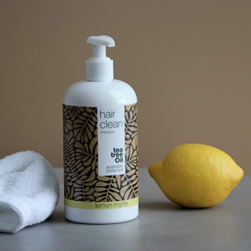 Australian Bodycare Champú para cabello seco 500ml | Con aceite de árbol de té y Mirto Limón | Anticaspa, Anti-picazón | Para el cuidado diario del cuero cabelludo, psoriasis o eczema | 100% vegano