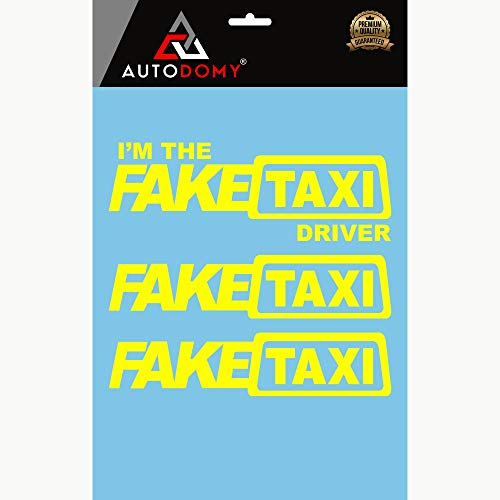 Autodomy Pegatinas Faketaxi Fake Taxi y I'm The Fake Taxi Driver Pack 3 Unidades para Coche o Moto