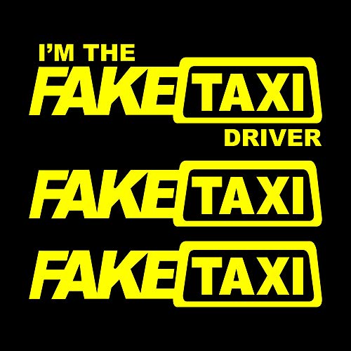 Autodomy Pegatinas Faketaxi Fake Taxi y I'm The Fake Taxi Driver Pack 3 Unidades para Coche o Moto