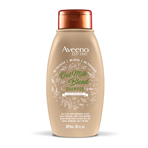 Aveeno Champú de mezcla de leche de avena calmante para la humedad diaria y la alimentación ligera, champú sin sulfatos, sin tintes ni parabenos, 12 onzas líquidas