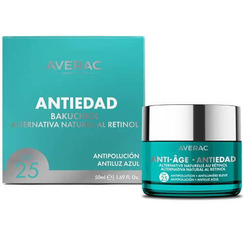 Averac Cosmetic Antiaging + Bakuchiol - Crema Facial Spf25 Antipolución Hidratante 50 Ml, Multicolor
