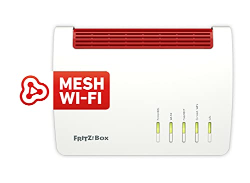 AVM Fritz!Box 7590 International - Modem Router 4x4 WiFi AC con MU-MIMO (1733 Mbps en 5 GHz y 800 Mbps en 2,4 GHz), Mesh, VDSL, ADSL2+, 1 x WAN Gigabit, 4 x LAN Gigabit, Interfaz en Español