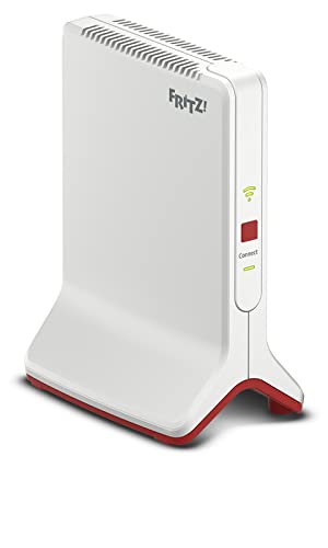 AVM Fritz!WLAN Repeater 3000 International – Repetidor WiFi AC+N, Tribanda (1.733 Mbps y 886 Mbps/5 GHz), Mesh, 2 Puertos LAN Gigabit, Interfaz en Español