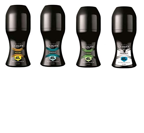 Avon Juego de 4 desodorantes para hombre de On Duty, aroma masculino
