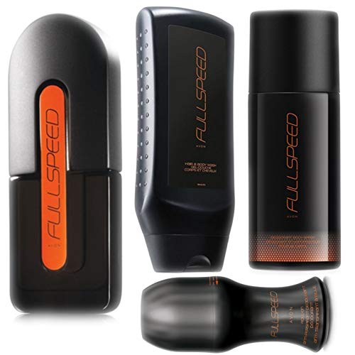 Avon Set de Fragancias para Hombres: Full Speed EDT + Desodorante Roller + Gel De Ducha + Spray corporal