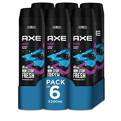 Axe Bodyspray Marine - Desodorante, pack de 6 x 200 ml