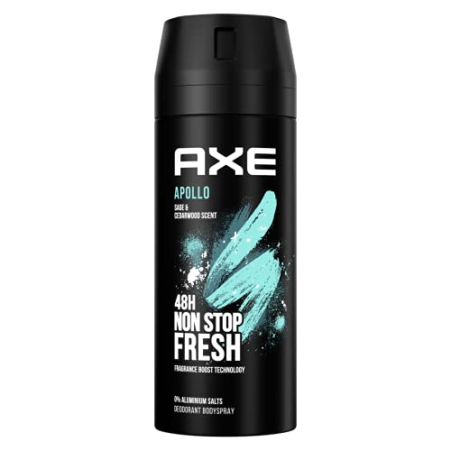 Axe Desodorante en spray Apollo sin aluminio con protección eficaz contra el olor corporal, 150 ml, 1 unidad, el embalaje puede variar