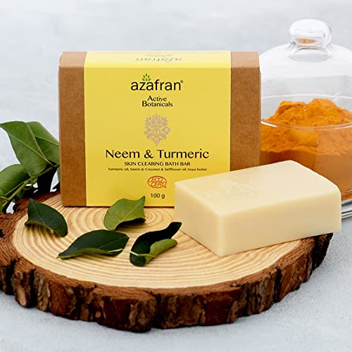 Azafran Organics Neem and Cúrcuma Jabón orgánico para piel clara