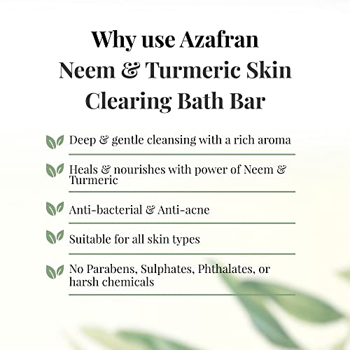 Azafran Organics Neem and Cúrcuma Jabón orgánico para piel clara
