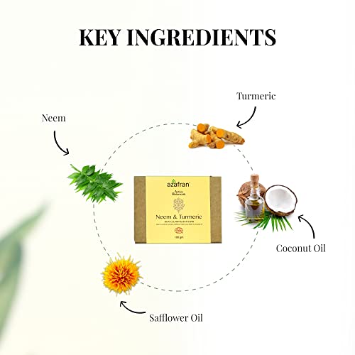 Azafran Organics Neem and Cúrcuma Jabón orgánico para piel clara