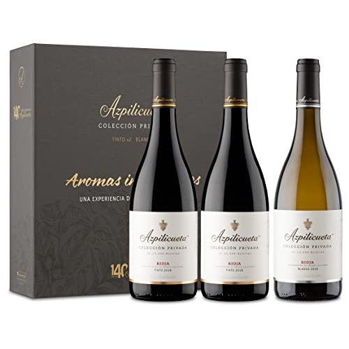 Azpilicueta Colección Privada Especial cata olfativa: 2 x Tinto y 1 x Blanco con 9 aromas, 750 ml, Pack con 3 botellas