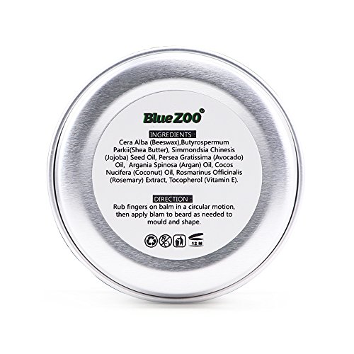 Azul ZOO Bálsamo De Barba Natural Acondicionador Orgánico Barba Cera Bigote Cuidado 30 G - Sándalo