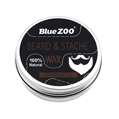 Azul ZOO Bálsamo De Barba Natural Acondicionador Orgánico Barba Cera Bigote Cuidado 30 G - Sándalo