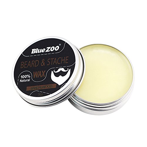 Azul ZOO Bálsamo De Barba Natural Acondicionador Orgánico Barba Cera Bigote Cuidado 30 G - Sándalo