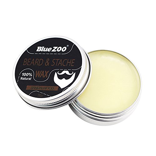 Azul ZOO Bálsamo De Barba Natural Acondicionador Orgánico Barba Cera Bigote Cuidado 30 G - Sándalo