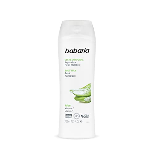 Babaria - Leche corporal reparadora - Crema corporal reparadora con Aloe Vera - 400 ml