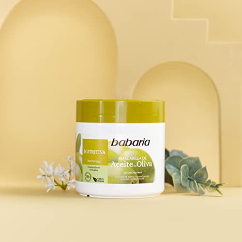 Babaria – Mascarilla Capilar De Aceite De Oliva – 400 Ml, Blanco, Fresco