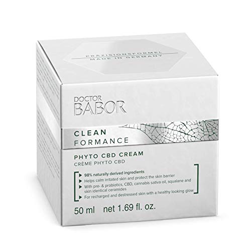 Babor CLEANFORMANCE Phyto CBD Cream Crema facial para pieles estresadas y estropeadas, con cannabidiol, fórmula vegana, en formato de 1 x 50 ml