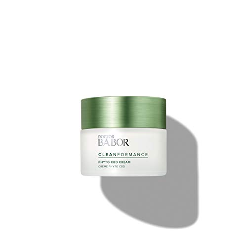 Babor CLEANFORMANCE Phyto CBD Cream Crema facial para pieles estresadas y estropeadas, con cannabidiol, fórmula vegana, en formato de 1 x 50 ml