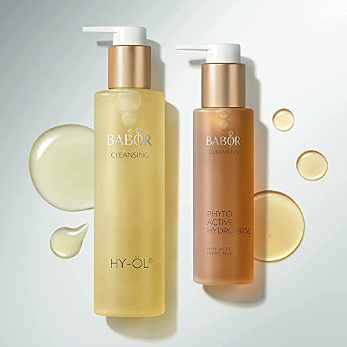 BABOR CLEANSING Hy-Öl para todo tipo de pieles, Aceite para una limpieza facial diaria, Desmaquillante, Fórmula vegana con Vitamina E, 1 x 200 ml