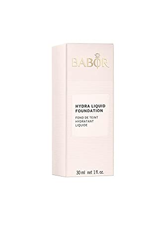 BABOR MAKE UP Hydra Liquid Foundation Base de maquillaje para pieles secas con ácido hialurónico, de cobertura media-alta y larga duración, tono 06 natural, en formato de 1 x 30 ml