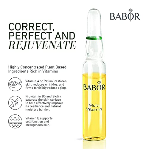 BABOR Multi Vitamin, Ampollas para el rostro Con vitamina E para una barrera cutánea reforzada, Ampollas concentradas, 7 x 2 ml
