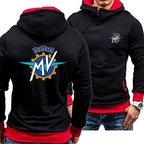 BABQ-HTRS Sudadera con Capucha para Hombre - Chaqueta con Cremallera Inclinada con Estampado de Agusta-MV Sudadera con Capucha Ropa Deportiva de Moda Abrigo con Capucha - Regalo para Adolescentes