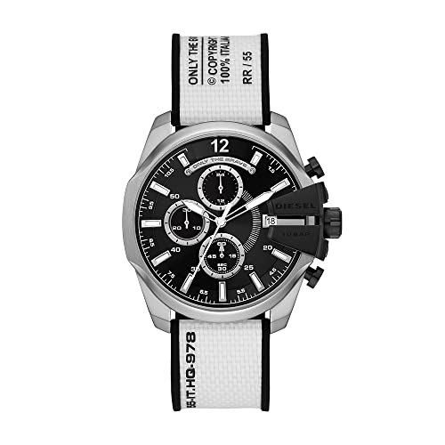 Baby Chief Diesel Reloj cronógrafo para hombre, caja de 43 mm, reloj de acero inoxidable