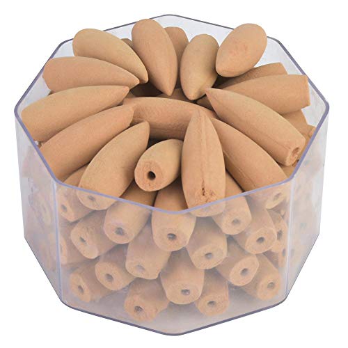 Backflow Incense Cones 70pcs Backflow Incense Rose Lily Osmanthus Sandalwood Agarwood Ambrosia Wormwood Odor Backflow Conos para Backflow Incense Holder Holder(Sandalwood)