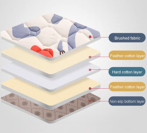 BAFULAN Futon Colchón Tatami, Colchon Tatami Japones Suelo Suave, Dormitorio Estudiantes Hogar Colchón Futón, Colchón Plegable Enrollable, Cama Portatil Adulto Dormir,Letters,Twin