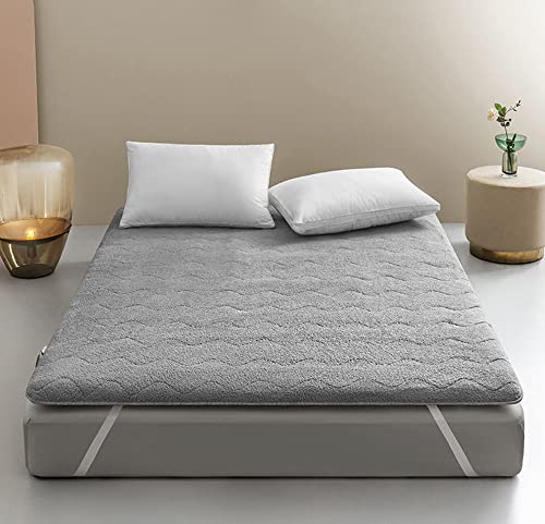 BAFULAN Futon Japones, Colchón Plegable Futón, Suelo Tatami Antideslizante Colchón, Suave, Doble Colchón Individual, para Familia, Invitados, Estudiantes,Gris,Twin