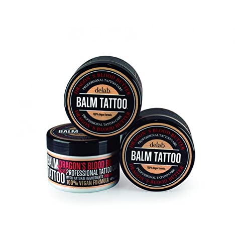 Balm Tattoo Dragon's Blood - Manteca vegana hidratante para durante y después de tatuarse, estrecha los poros para evitar que los colores se desvanezcan