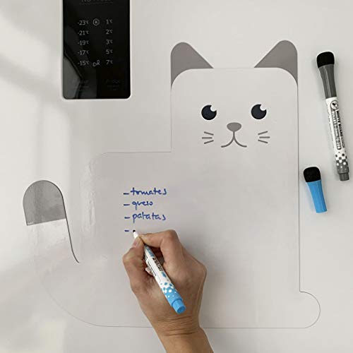 Balvi Pizarra Nevera magnética Meow! Color Blanca Original Pizarra de Planificación Ideal para Record