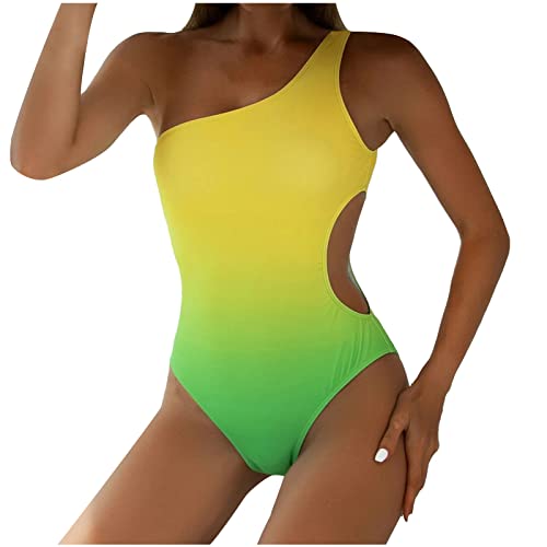 Bañador Control Abdominal Slim Mujer Chic Asimétrico Traje de baño de Una Pieza Elegante Halter Cutout Bikini de Una Pieza Ropa de Playa bañadores Mujer Natación reductores Barriga Monokini