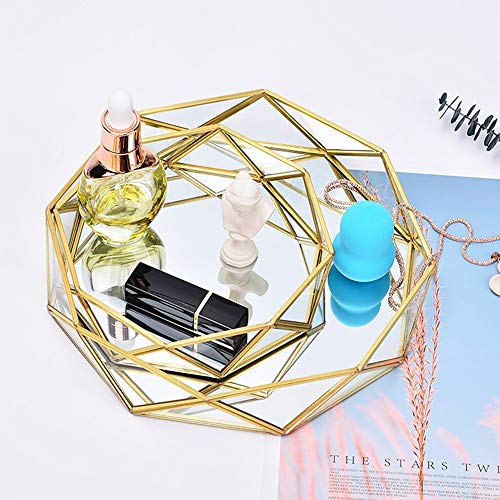 Bandeja de Almacenamiento de Joyas Cosméticas,Bandeja Decorativa de Metal Bandeja Organizador de Perfume de Joyería,Placa de Postre de Pastel Occidental,Cosmético Nórdico de Estilo Simple
