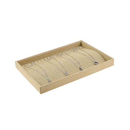 Bandeja organizadora de joyas BOCAR, de arpillera, para collares, pulseras, anillos y pendientes
