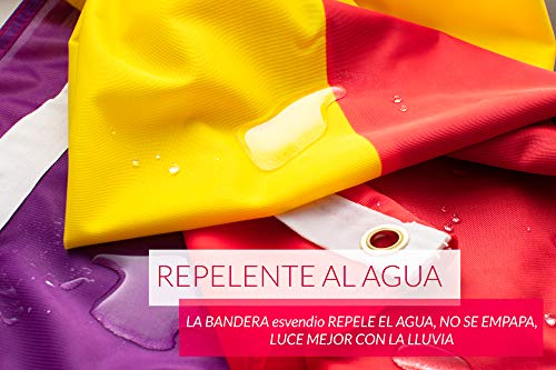 Bandera Republicana Española Grande Exterior de Tela Fuerte Impermeable Resistente a la Intemperie, Bandera Republica 150x90 cm