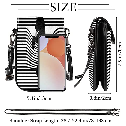 Bandolera pequeña para teléfono celular, con patrón de bolsillo de gato, monedero de 5,1 x 0,8 pulgadas, con correa para el hombro, para hombres, mujeres y niñas