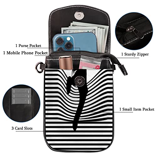 Bandolera pequeña para teléfono celular, con patrón de bolsillo de gato, monedero de 5,1 x 0,8 pulgadas, con correa para el hombro, para hombres, mujeres y niñas