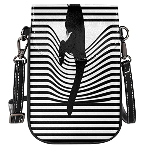 Bandolera pequeña para teléfono celular, con patrón de bolsillo de gato, monedero de 5,1 x 0,8 pulgadas, con correa para el hombro, para hombres, mujeres y niñas